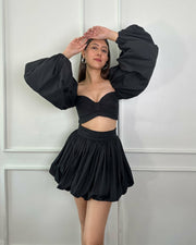 Poplin Bustier Top (Black)